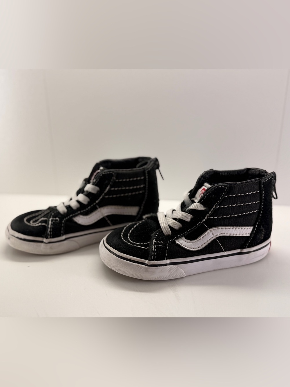 Vans Kids Black and White High-Top Sneakers